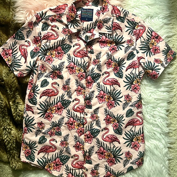 Broken Threads Addicted To Summer Men's Multicolor Flamingo Shirt! Sz M! Aloha! - Picture 1 of 4